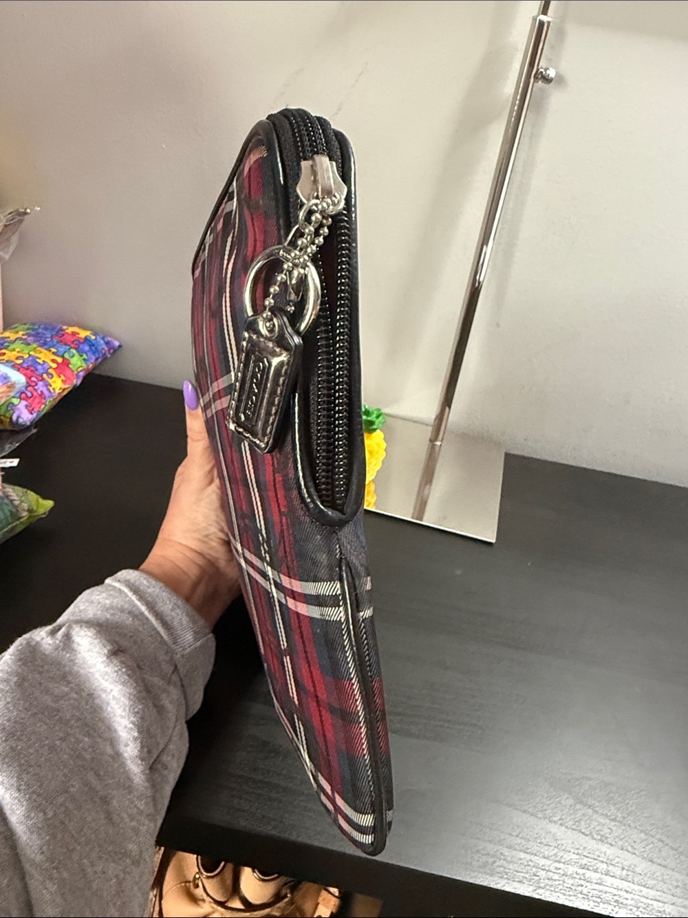 Coach Poppy Tartan Plaid IPad Case - Picture 6 of 10